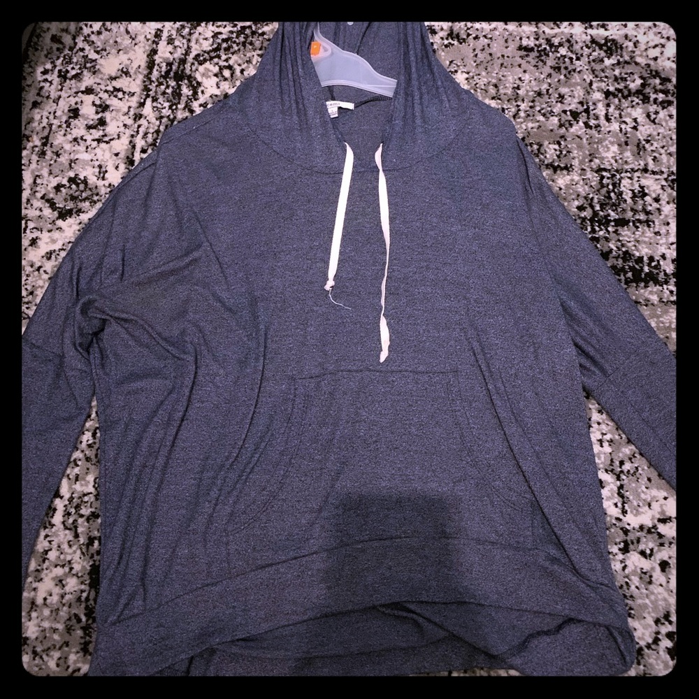Blue sweater with hood